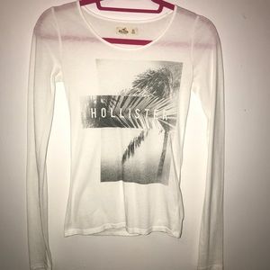 White Hollister long sleeved tee